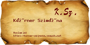 Körner Szimóna névjegykártya